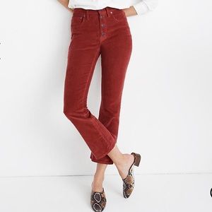 NWT Madewell Cali Demi-Boot Jeans Corduroy 30